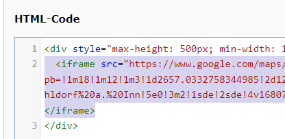 Google Maps - iframe ersetzen