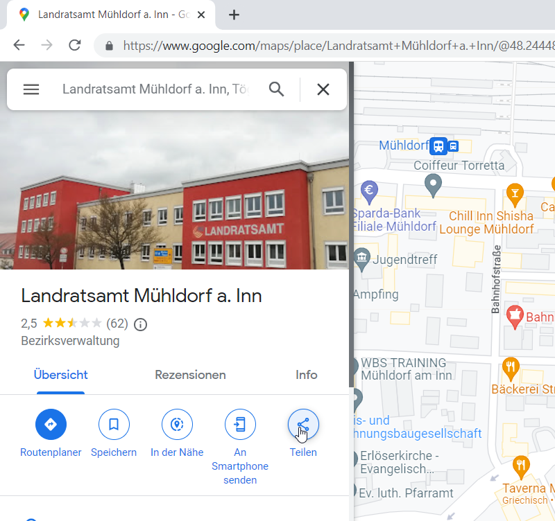 Google Maps teilen